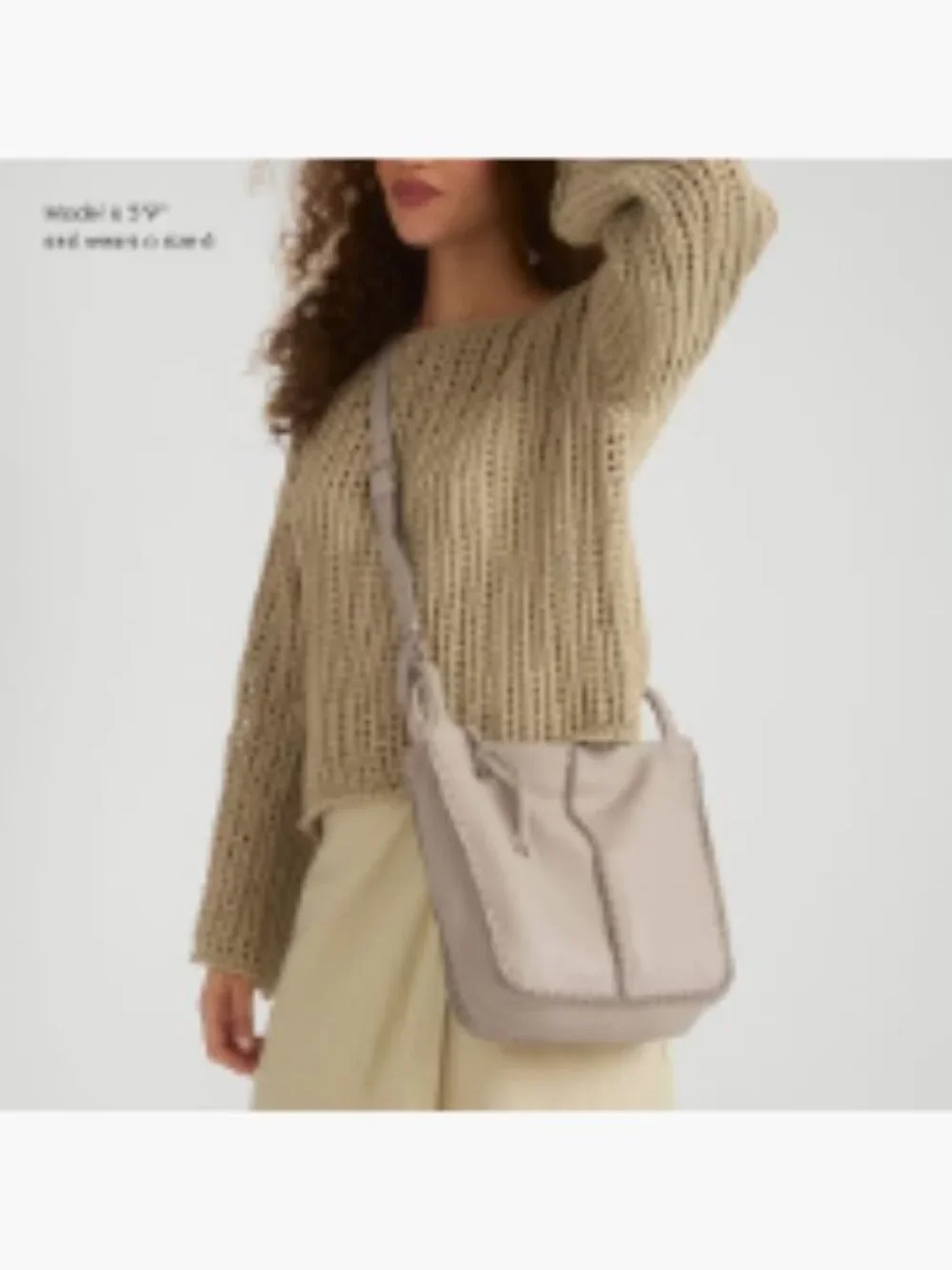 Leather Crossbody Bag - Adjustable Strap, Zip Pockets